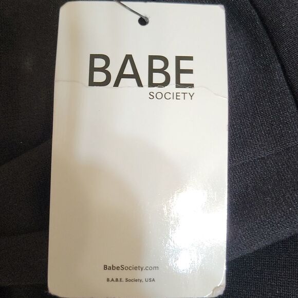 BABE SOCIETY GLARE Black Lace Up Bodycon Cut Out Tank Dress Medium - Picture 8 of 8